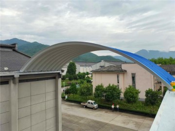 浙江金華東陽(yáng)糧庫(kù)拱形屋頂罩棚工程